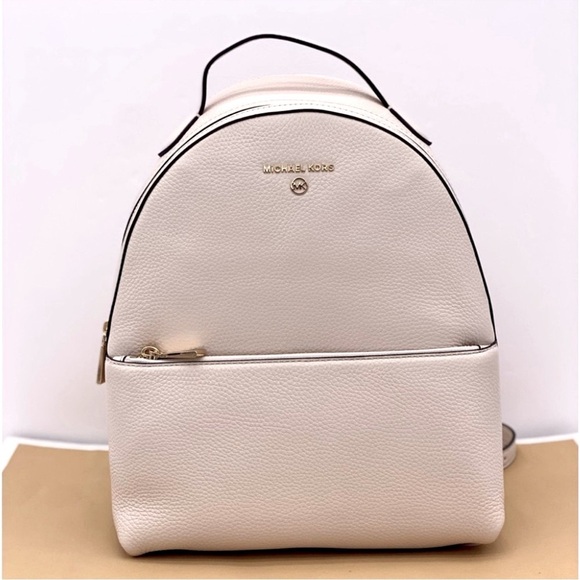 Michael Kors Valerie Medium Light Cream Pebbled Leather Backpack main image 11
